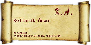 Kollarik Áron névjegykártya